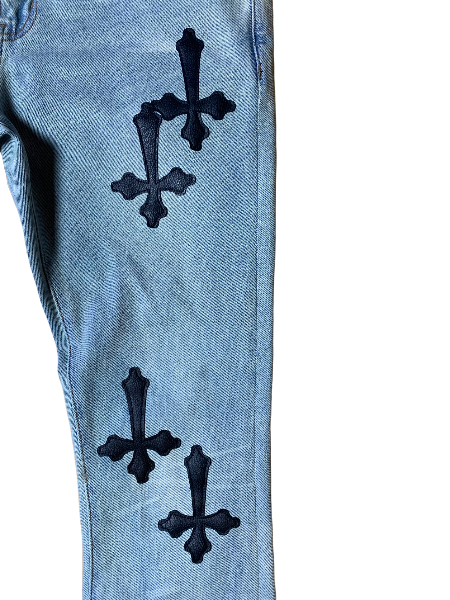 Evil Good crucifix flared denim