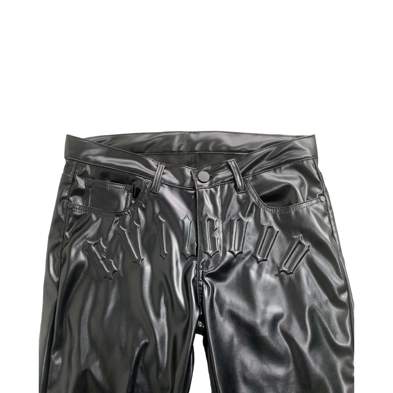 Evil Good Leather zipped flared trousers